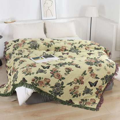 Ownkoti Romantic Rose Cotton Gauze Bedspread Quilt - image 1