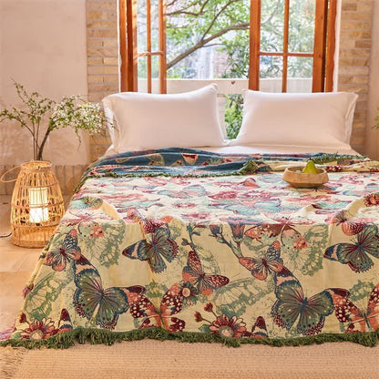 Ownkoti Enchanted Butterfly & Floral Muslin Bedspread Quilt - image 2