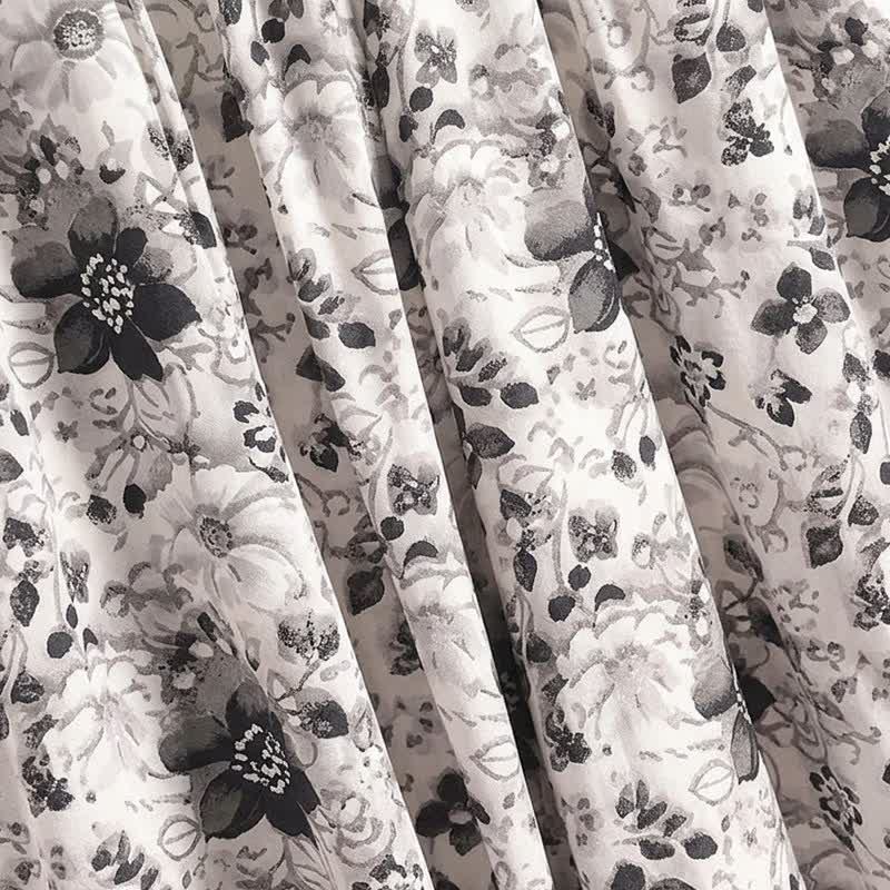 Ownkoti Vintage Black Floral Cropped Sleep Pants - image 6
