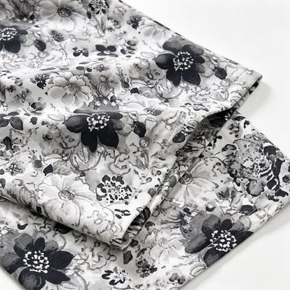 Ownkoti Vintage Black Floral Cropped Sleep Pants - image 5