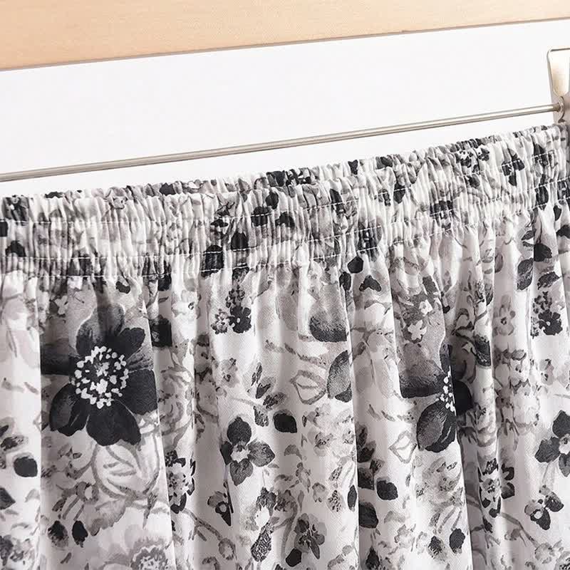 Ownkoti Vintage Black Floral Cropped Sleep Pants - image 3