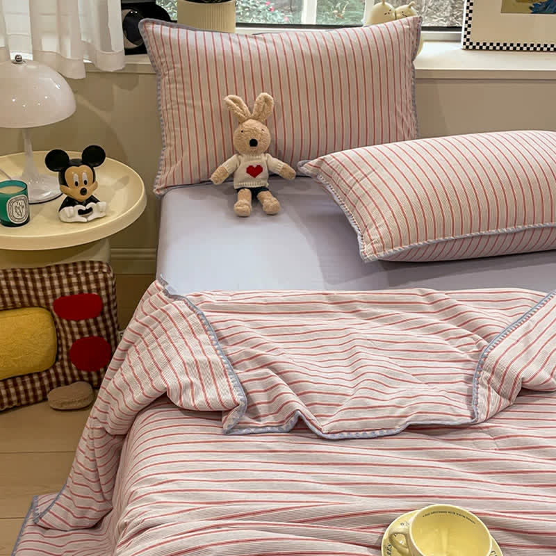Ownkoti Modern Soft Striped Knit Cotton Bedding Set - image 2