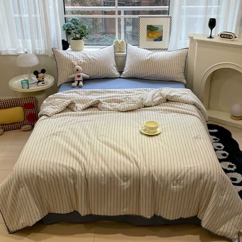 Ownkoti Modern Soft Striped Knit Cotton Bedding Set - image 6