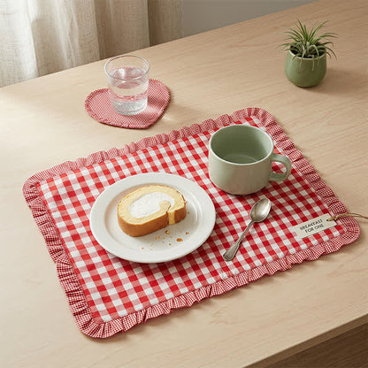 Ownkoti Soft Minimalist Striped Cotton Placemat - Red - 18″ × 13″ - image 0