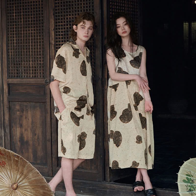 Ownkoti Matching Couple Shell Print Sleepwear Set - image 2