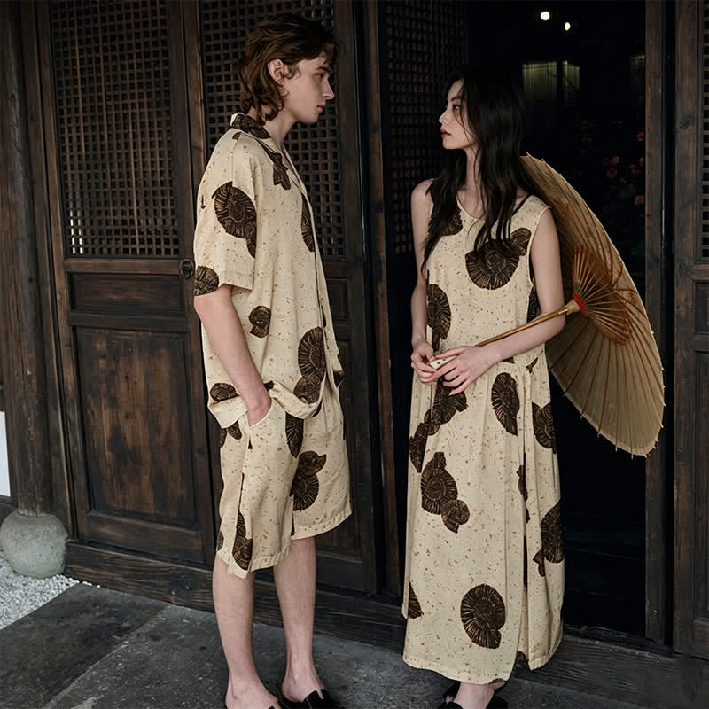 Ownkoti Matching Couple Shell Print Sleepwear Set - image 1