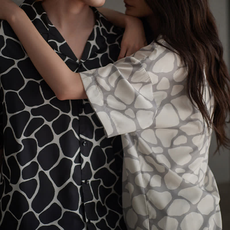 Ownkoti Matching Couple Irregular Stone Print Pajamas - image 5