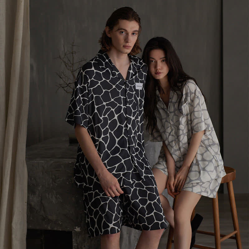 Ownkoti Matching Couple Irregular Stone Print Pajamas - image 1