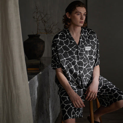 Ownkoti Matching Couple Irregular Stone Print Pajamas - image 10