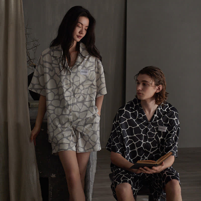 Ownkoti Matching Couple Irregular Stone Print Pajamas - image 0