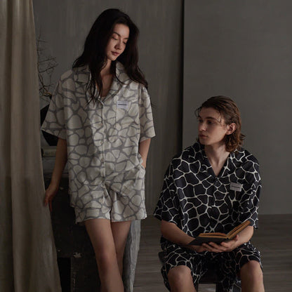 Ownkoti Matching Couple Irregular Stone Print Pajamas - image 0
