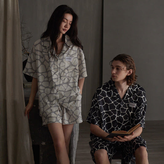 Ownkoti Matching Couple Irregular Stone Print Pajamas - image 0
