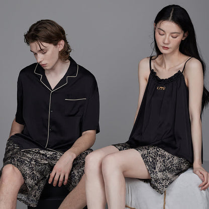Ownkoti Contrast Leopard Print Matching Couple Pajamas - image 0