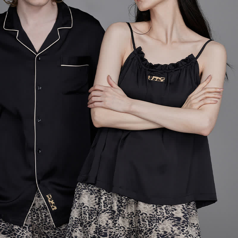 Ownkoti Contrast Leopard Print Matching Couple Pajamas - image 4