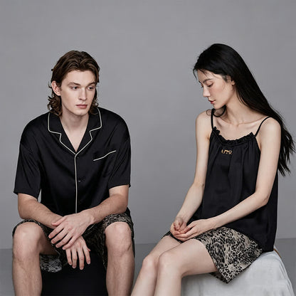 Ownkoti Contrast Leopard Print Matching Couple Pajamas - image 2