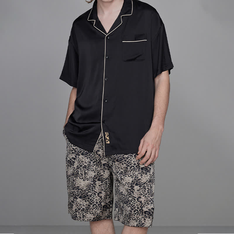 Ownkoti Contrast Leopard Print Matching Couple Pajamas - Men - 2XL - image 9