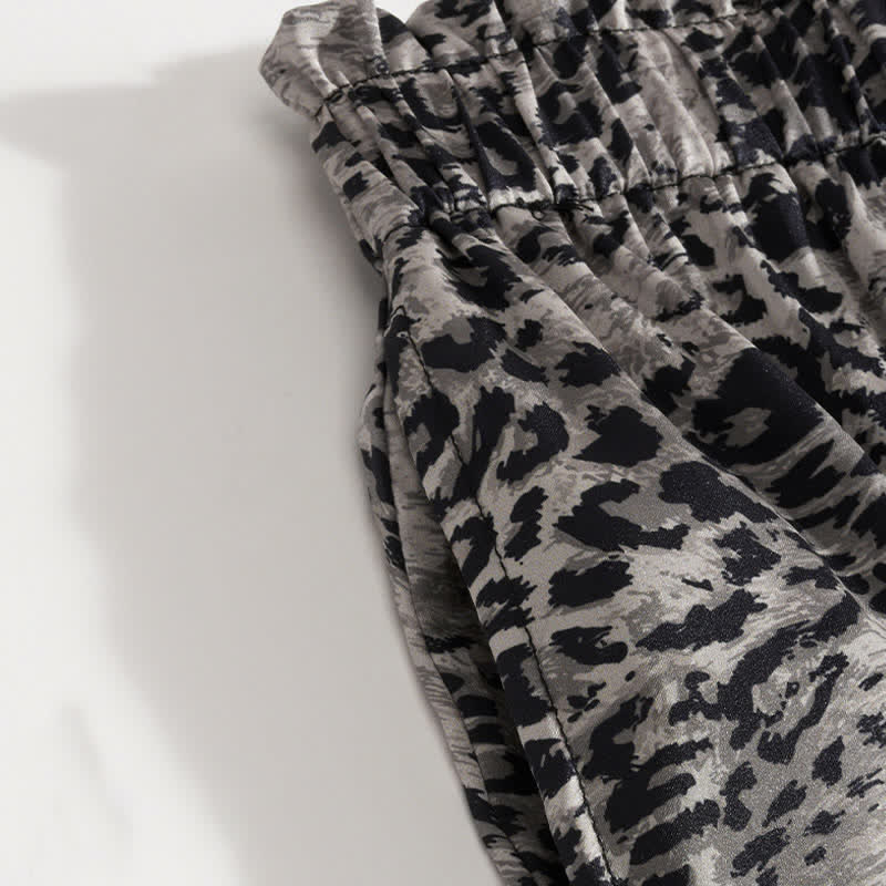 Ownkoti Contrast Leopard Print Matching Couple Pajamas - image 8