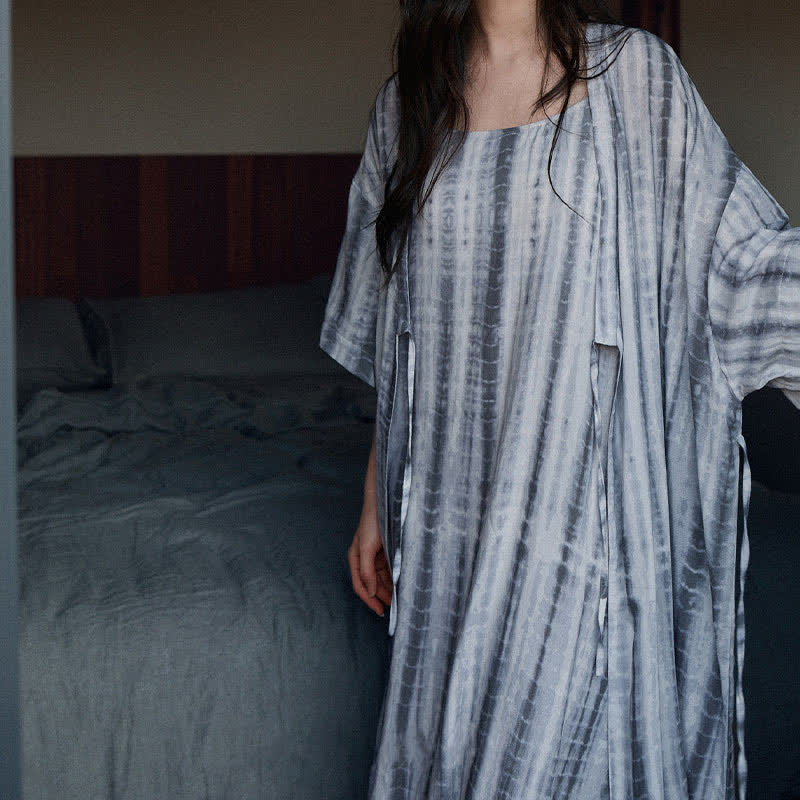Ownkoti Matching Couple Tie Dye Stripe Sleepwear Set - image 6