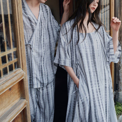 Ownkoti Matching Couple Tie Dye Stripe Sleepwear Set - image 4
