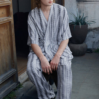 Ownkoti Matching Couple Tie Dye Stripe Sleepwear Set - image 11