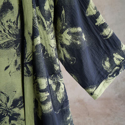 Ownkoti Watercolor Floral Organic Cotton Kimono Robe - image 19