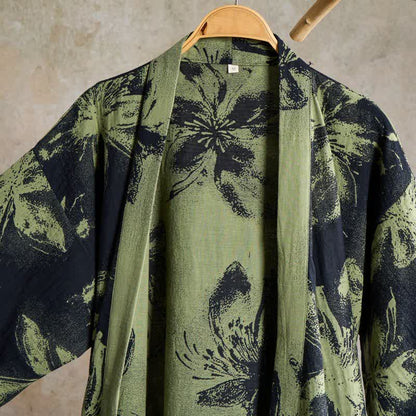 Ownkoti Watercolor Floral Organic Cotton Kimono Robe - image 16