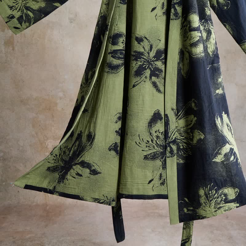 Ownkoti Watercolor Floral Organic Cotton Kimono Robe - image 18