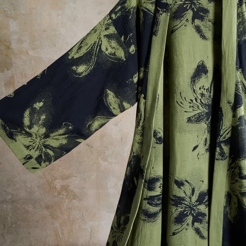 Ownkoti Watercolor Floral Organic Cotton Kimono Robe - image 17