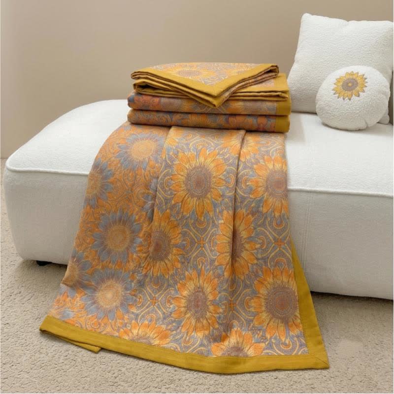 Ownkoti Boho Sunflower 3-Layer Muslin Cotton Quilt - image 1