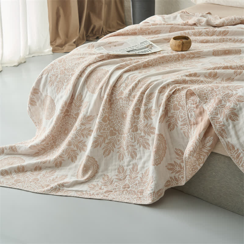 Ownkoti Vintage Floral Cotton Muslin Blanket Quilt - image 4