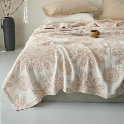 Ownkoti Vintage Floral Cotton Muslin Blanket Quilt - image 1