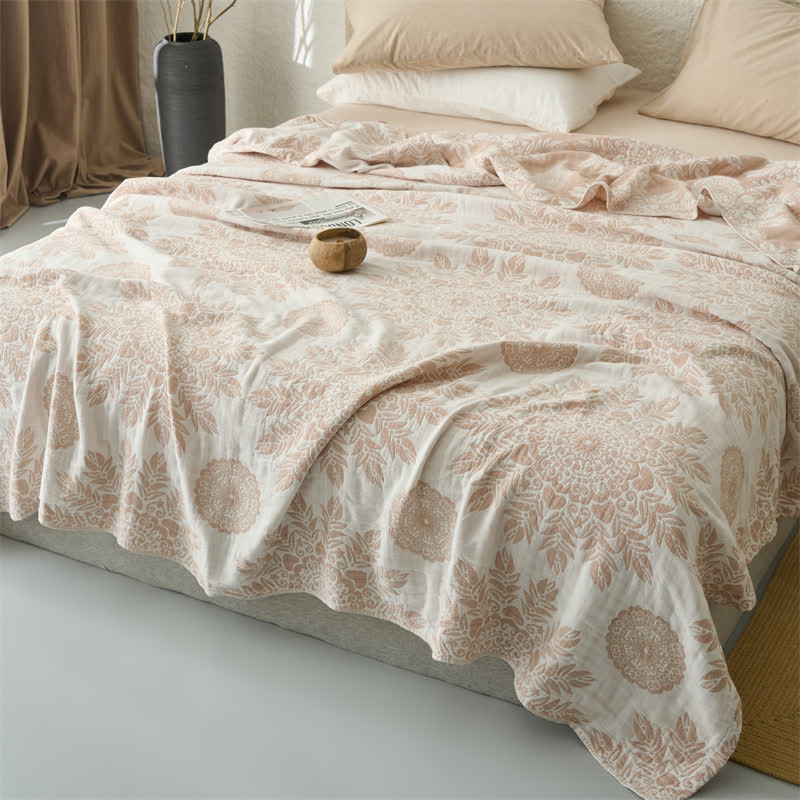 Ownkoti Vintage Floral Cotton Muslin Blanket Quilt - image 3