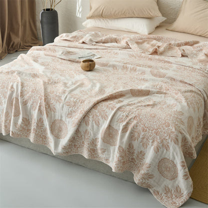 Ownkoti Vintage Floral Cotton Muslin Blanket Quilt - image 3