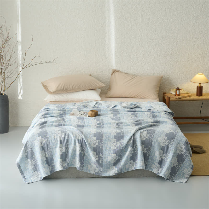 Ownkoti Geometric Cotton Muslin Reversible Blanket Quilt - image 2