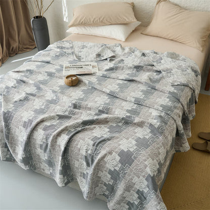 Ownkoti Geometric Cotton Muslin Reversible Blanket Quilt - image 5