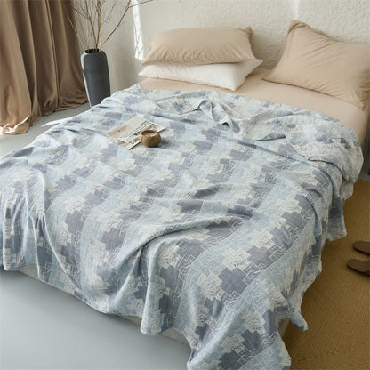 Ownkoti Geometric Cotton Muslin Reversible Blanket Quilt - image 3