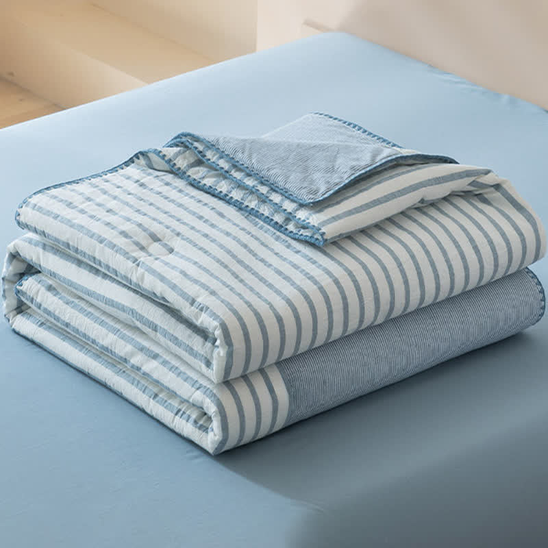 Ownkoti Shell Trim Two-Tone Stripe Cotton Bedding Set - image 3