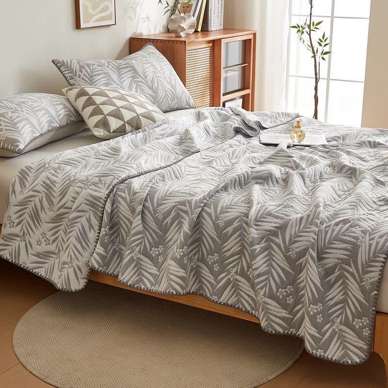 Ownkoti Botanical Palm Leaf Cotton Muslin Blanket Quilt - image 9
