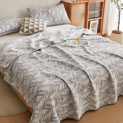 Ownkoti Botanical Palm Leaf Cotton Muslin Blanket Quilt - image 8