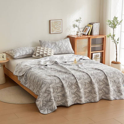 Ownkoti Botanical Palm Leaf Cotton Muslin Blanket Quilt - image 7