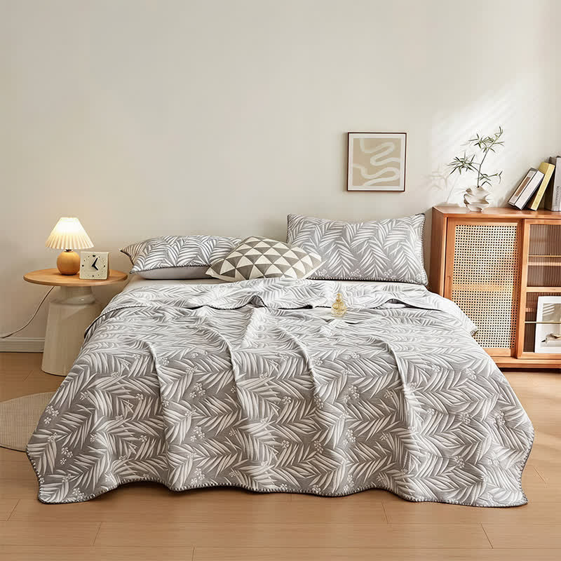 Ownkoti Botanical Palm Leaf Cotton Muslin Blanket Quilt - image 5