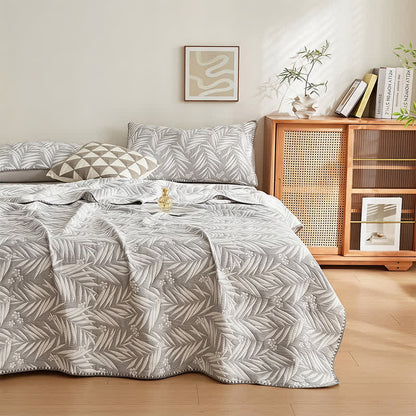 Ownkoti Botanical Palm Leaf Cotton Muslin Blanket Quilt - image 6