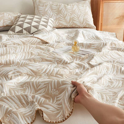 Ownkoti Botanical Palm Leaf Cotton Muslin Blanket Quilt - image 4