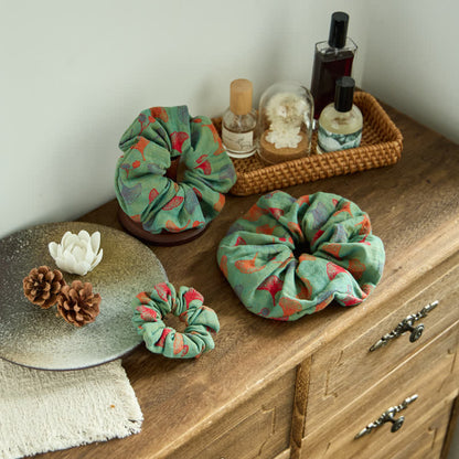 Ownkoti Ginkgo Hair Scrunchies 3 Pack - Green - 1 Pack Scrunchie - L - image 0