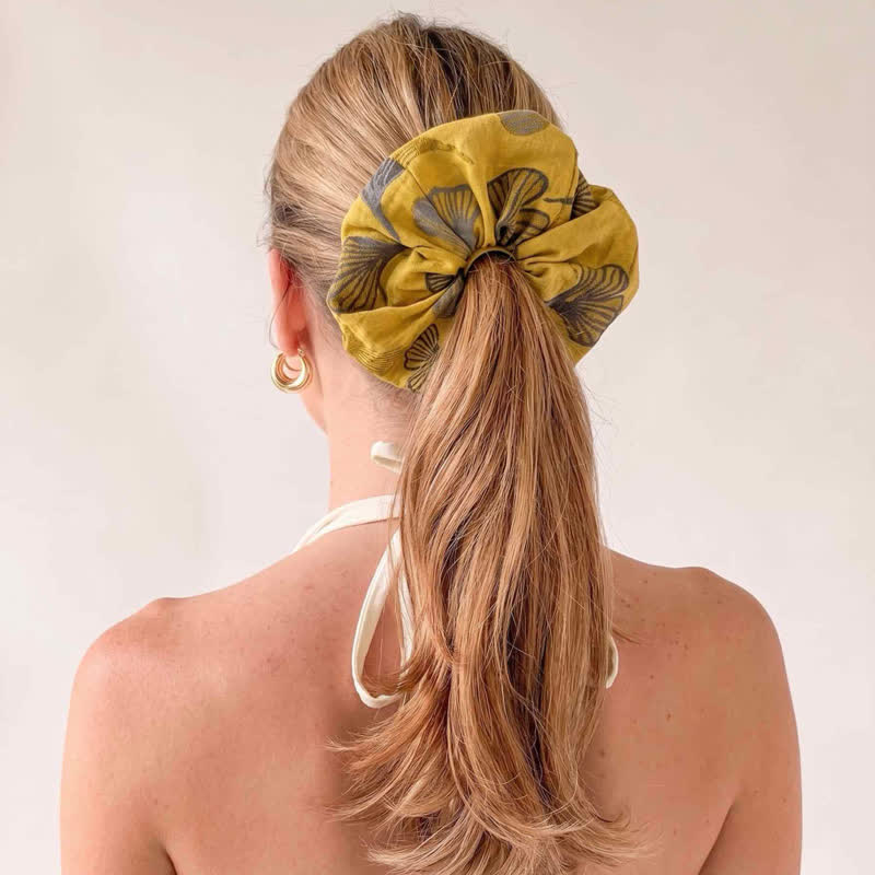 Ownkoti Ginkgo Print Scrunchies Set of 3 - image 1