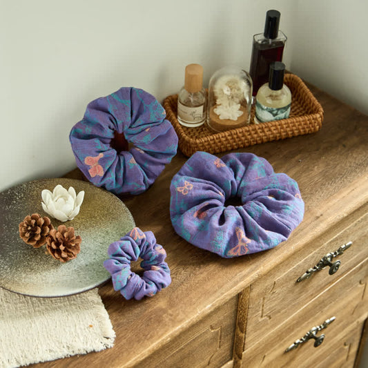 Ownkoti Butterfly Print Hair Ties 3 Pack - Purple - 1 Pack Scrunchie - L - image 0