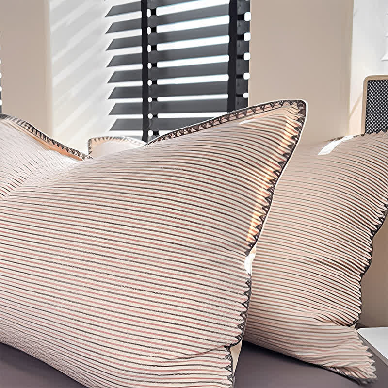 Ownkoti Stripe Scalloped Edge Washed Cotton Bedding Set  - image 6