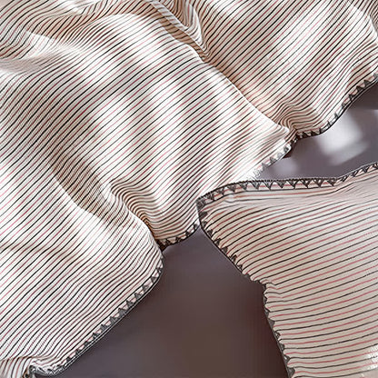 Ownkoti Stripe Scalloped Edge Washed Cotton Bedding Set  - image 7