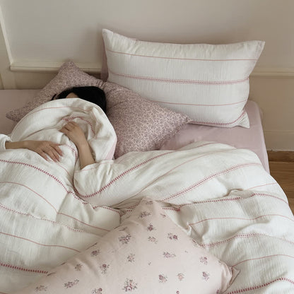 Ownkoti Pink Blossom Washed Cotton Four Piece Bedding Set - image 4