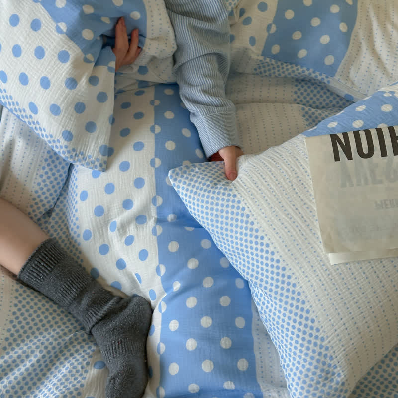 Ownkoti Patchwork Polka Dot Double Gauze Bedding Set - image 4